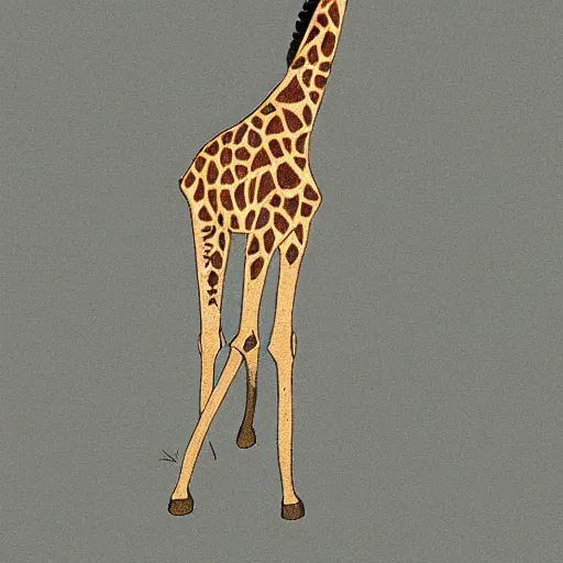 Image similar to a giraffe in the style of albrecht drurer's rhinoceros