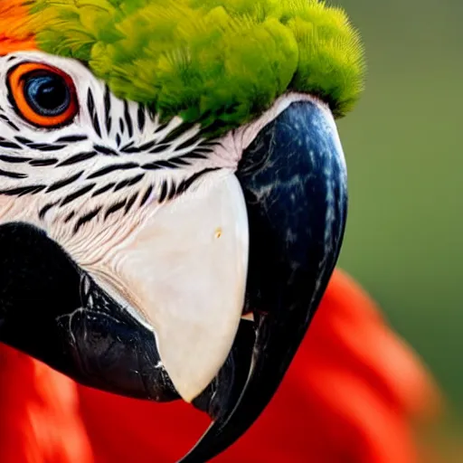 Prompt: close up of a beautiful macaw pheasant