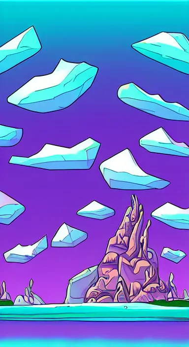 Image similar to purple floating island cartoon app background artwork, digital art, award winning