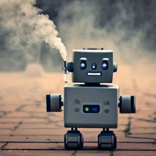 Image similar to robot vaping