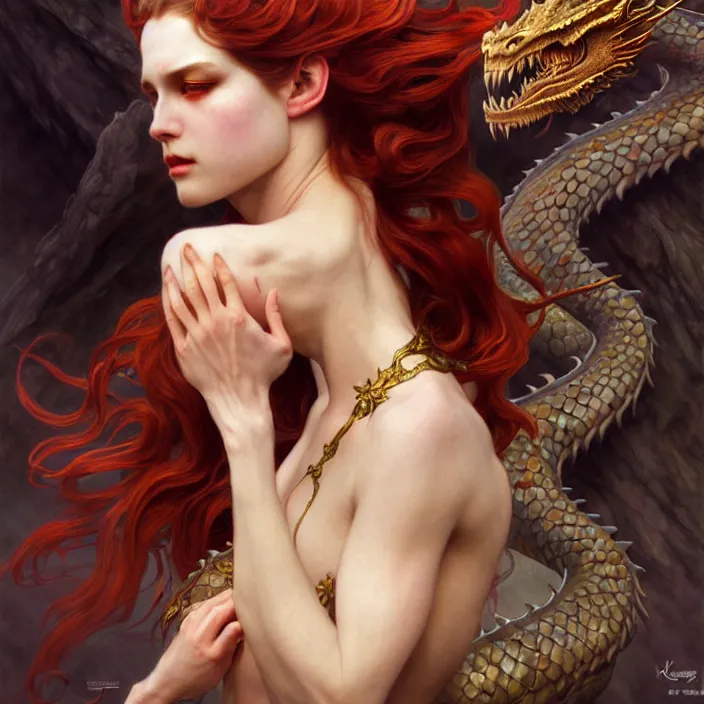 Image similar to dragon queen, diffuse lighting, fantasy, intricate, elegant, highly detailed, lifelike, photorealistic, digital painting, artstation, illustration, concept art, smooth, sharp focus, art by john collier and albert aublet and krenz cushart and artem demura and alphonse mucha