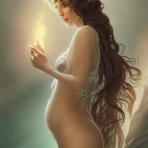Prompt: a photograpic portrait of a anthropomorphic bioluminescent water wave wearing white clothes and bra, fantasy, intricate, elegant, highly detailed, digital painting, artstation, concept art, smooth, sharp focus, illustration, art by artgerm and h r giger and alphonse mucha