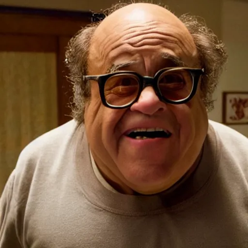 Image similar to A still of Danny Devito in Stranger Things