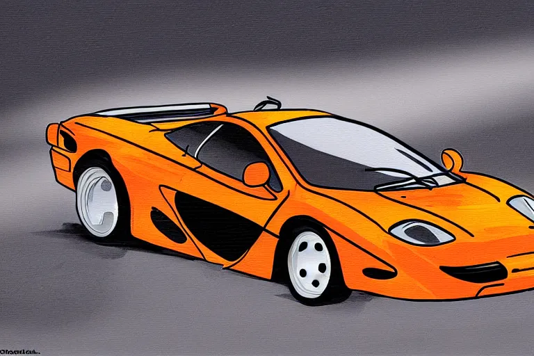 Image similar to cute cartoon McLaren F1, 8k,