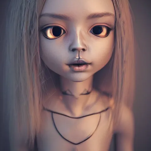 Image similar to Beautiful girl face ball joint doll, long shiny hair, intricate detailed, cracked lines repaired with kintsugi, symmetrical face, sharp focus, octane render, high quality, 8k, volumetric lighting, on black background, trending on pinterest