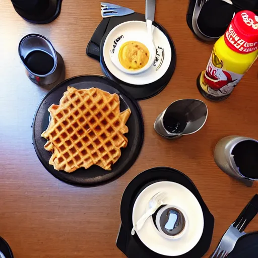 Image similar to first person perspective picture at table, wafflehouse