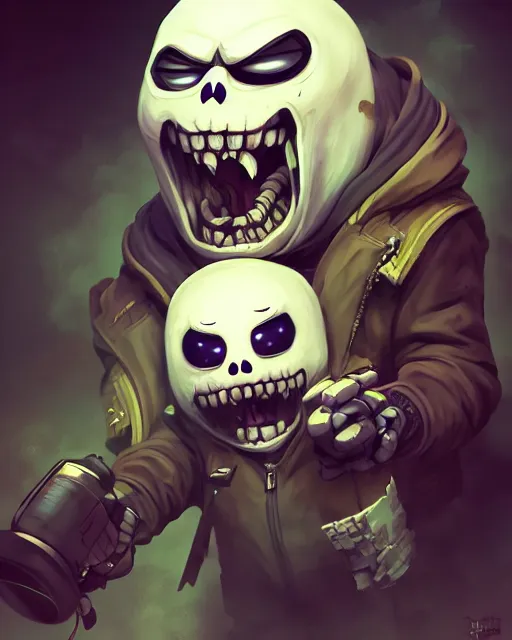 of sans undertale, fanart, complex and dramatic, Stable Diffusion