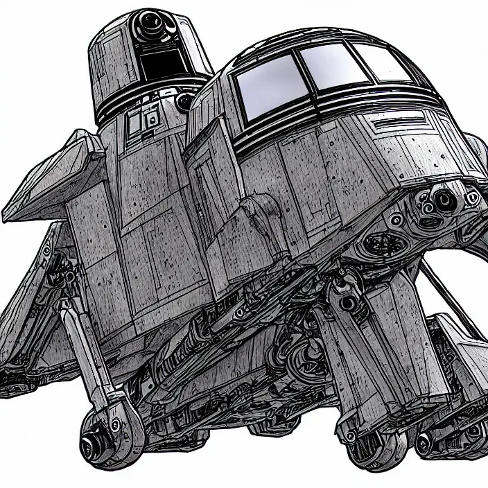 Image similar to bus like a kitan strider from star wars, high detailed pen drowning
