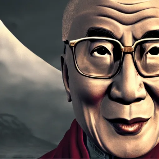 Image similar to Screenshot of the Dalai Lama in Skyrim special edition, 4k resolution, octane render