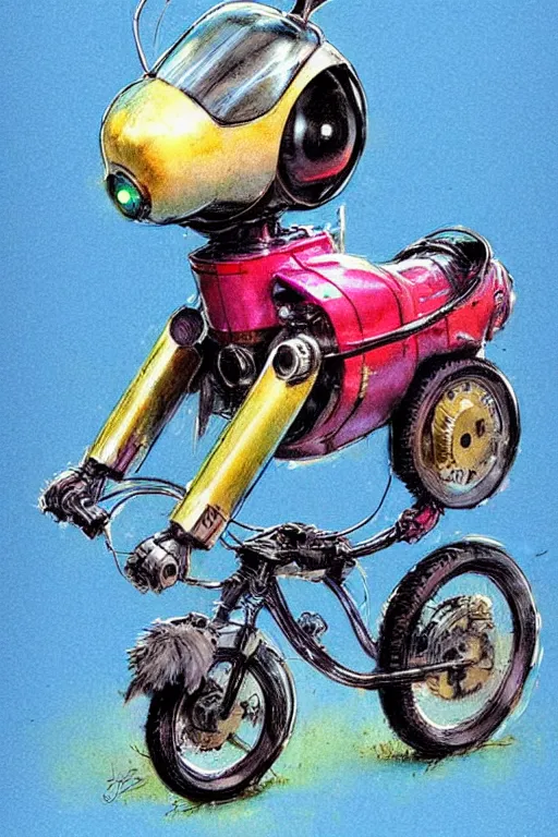 Prompt: adventurer ( ( ( ( ( 1 9 8 0 s retro future robot dog bike rocket robot. neon colors. ) ) ) ) ) by jean baptiste monge!!!!!!!!!!!!!!!!!!!!!!!!! chrome teal