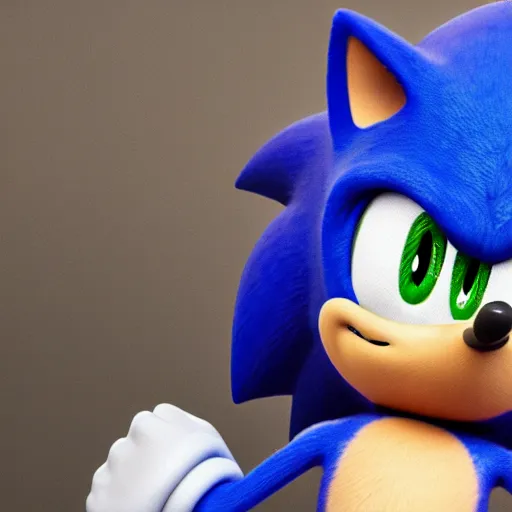 Image similar to 3 d render of sonic, realistic, 8 k, unreal engine