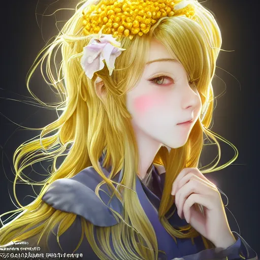 Prompt: the portrait of an absurdly beautiful, graceful, elegant, sophisticated, brightyoung teen anime girl made up of lemons looking up, an ultrafine hyperdetailed illustration by kim jung gi, irakli nadar, intricate linework, bright colors, octopath traveler, final fantasy, unreal engine 5 highly rendered, global illumination, radiant light, detailed and intricate environment
