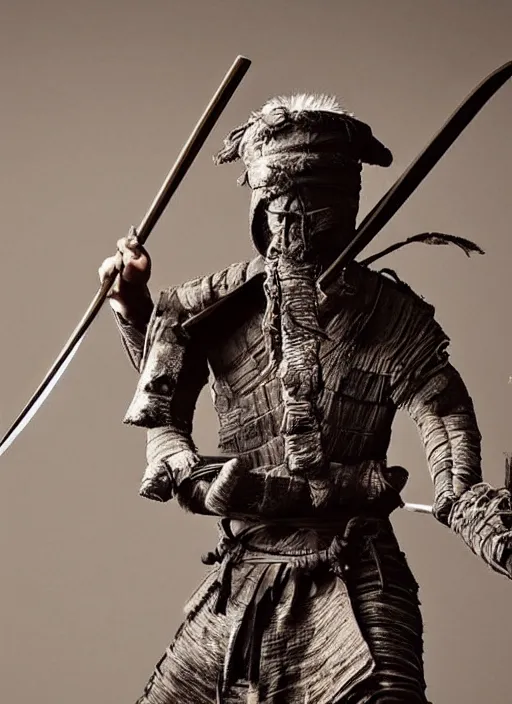 Image similar to an mummy with samurai sword!