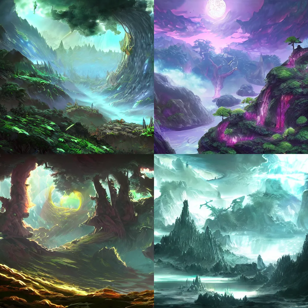 Prompt: exobiome soul fracture pixiv scenery art, atmospheric fantasy world