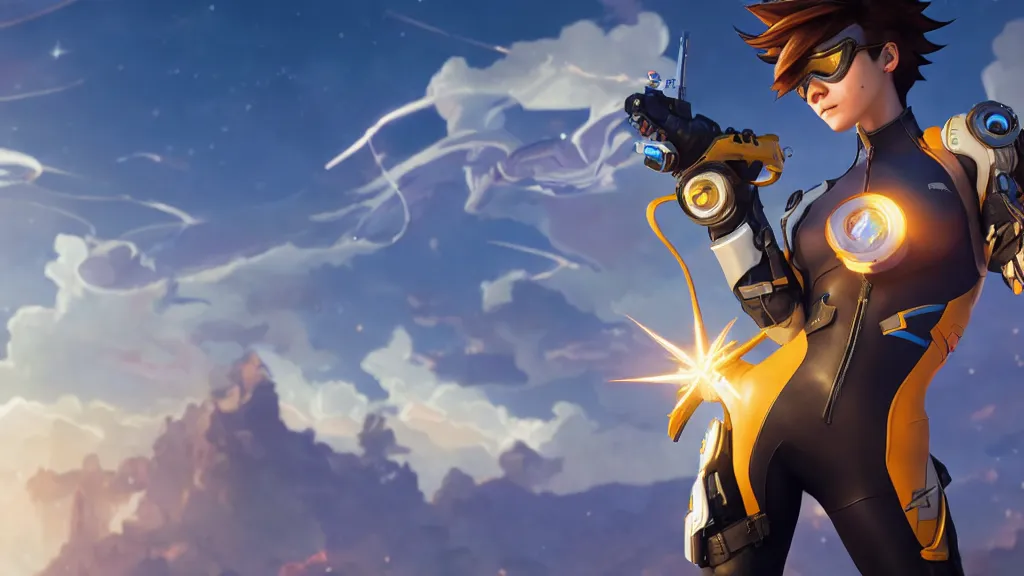 Tracer Overwatch Supersaiyanblue Digital Art 4k Wallpaper,HD