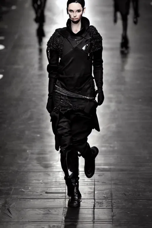 Prompt: beautiful androgynous high fashion avant garde techwear look and clothes, we can see them from feet to head, highly detailed and intricate, hypermaximalist, luxury, cinematic, rick owens, yohji yamamoto, y 3, outfit photo, trending on r / streetwear