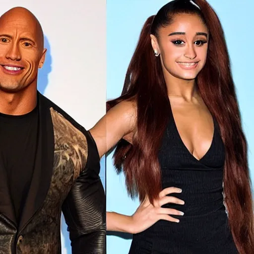 Image similar to dwayne johnson ariana grande