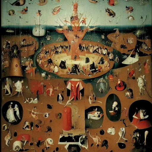 Prompt: wheres waldo by Hieronymus Bosch