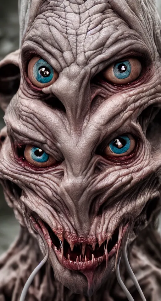 Image similar to photo of demon gollum, full portrait, realistic face, detailed, sony a 7 r