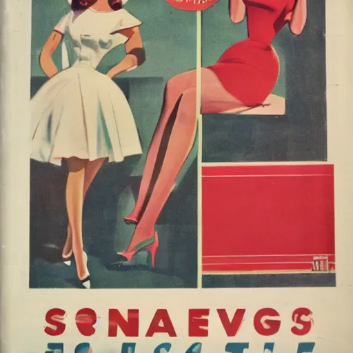 Prompt: a magazine cover style 1 9 5 0 s