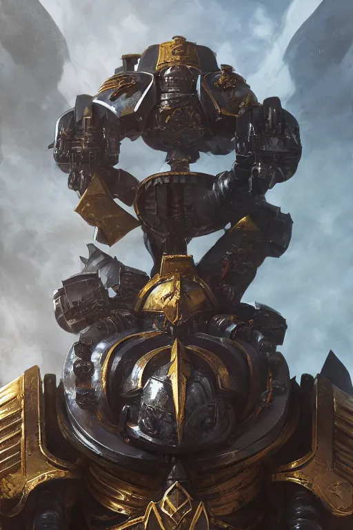 Image similar to armor portrait heros warhammer 4 0 k horus heresy fanart - the primarchs emperor by johannes helgeson animated with vfx concept artist & illustrator global illumination ray tracing hdr fanart arstation zbrush central hardmesh 8 k octane renderer comics stylized