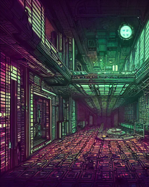 Image similar to urbex by pierre de meuron, cosmic at night at dusk thermal imaging flowers at dawn nightsky anime neon signs bladerunner 2 0 4 9 alien myst sci - fi steampunk magic realism tron, archdaily, wallpaper, highly detailed, trending on artstation.