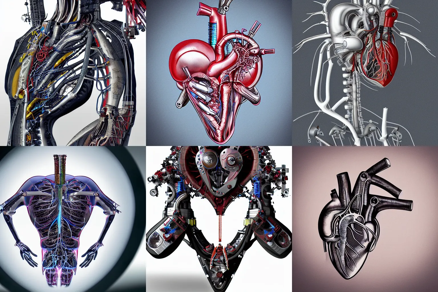 Prompt: mechanical futuristic anatomical heart pumping