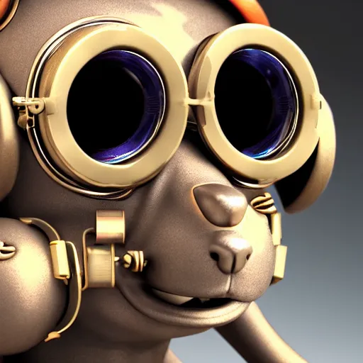 Image similar to a rat with steampunk googles, with Octane