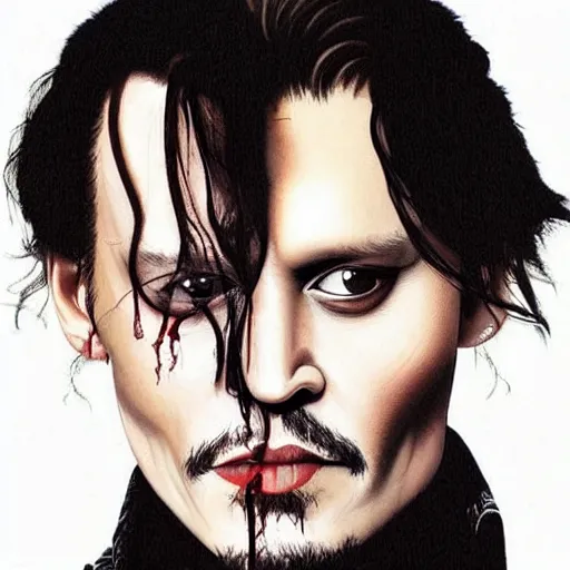 Image similar to johnny depp as a vampire, true blood