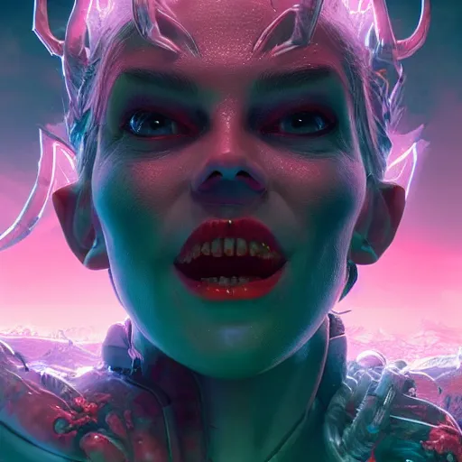 Prompt: Elsa Corrupted by demonic power in doom eternal, intricate artwork by Tooth Wu and wlop and beeple. octane render, trending on artstation, greg rutkowski very coherent symmetrical artwork. cinematic, hyper realism, high detail, octane render