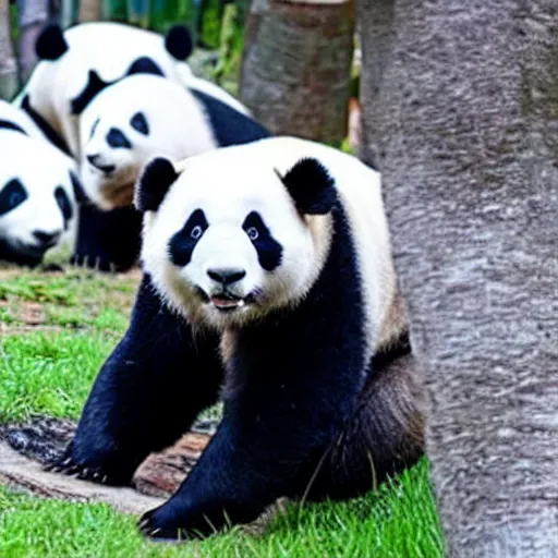 Image similar to TOO MANY PANDAS