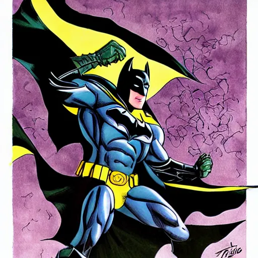 Prompt: batman by hirohiko araki