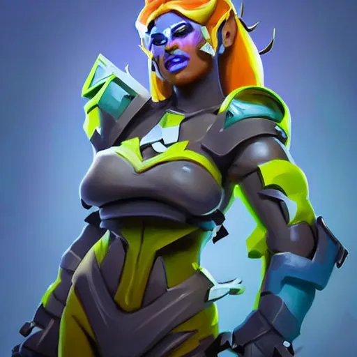 Image similar to greg manchess portrait painting of rad cube queen from fortnite as overwatch character, medium shot, asymmetrical, profile picture, organic painting, sunny day, matte painting, bold shapes, hard edges, street art, trending on artstation, by huang guangjian, gil elvgren, ruan jia, greg rutkowski, gaston bussiere