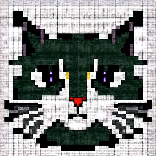 Image similar to pixel art of a cat