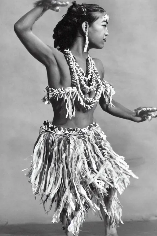 Prompt: female dancer aloha hula by kim taylor reece