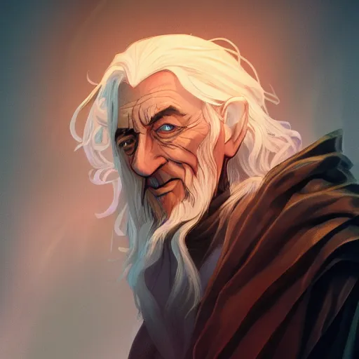 Prompt: J.R.R. Tolkien as Gandalf, ambient lighting, 4k, anime key visual, lois van baarle, ilya kuvshinov, rossdraws, artstation