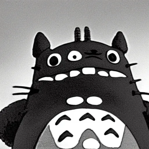 Prompt: electron microscope photograph of Totoro