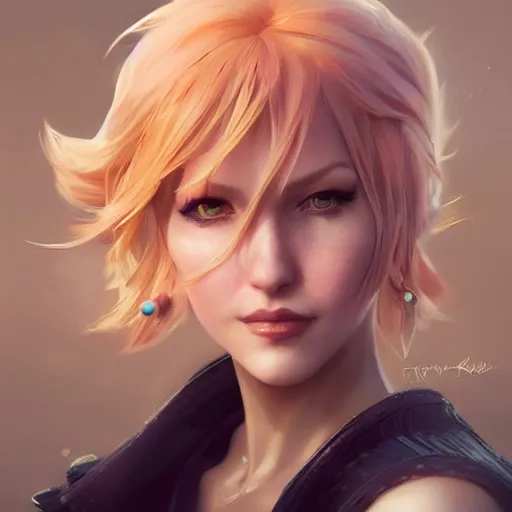 Prompt: kerli koiv as cindy aurum ff 1 5, character headshot concept art, sharp, digital matte painting, art by artgerm, greg rutkowski, wlop, dramatic lighting, trending on artstation