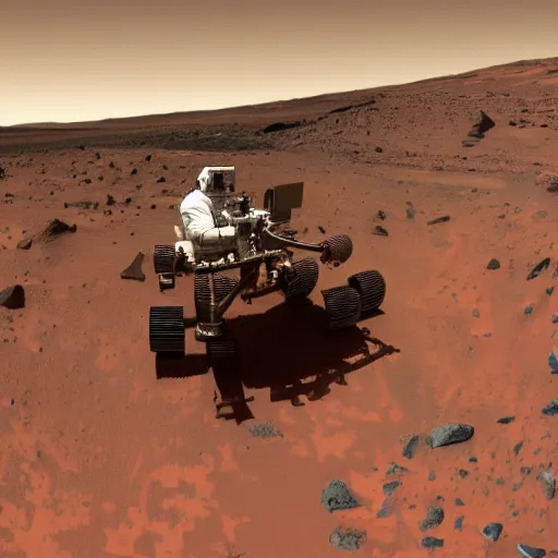 Image similar to extremely detailed photo of carl sagan riding mars rover, detailed face