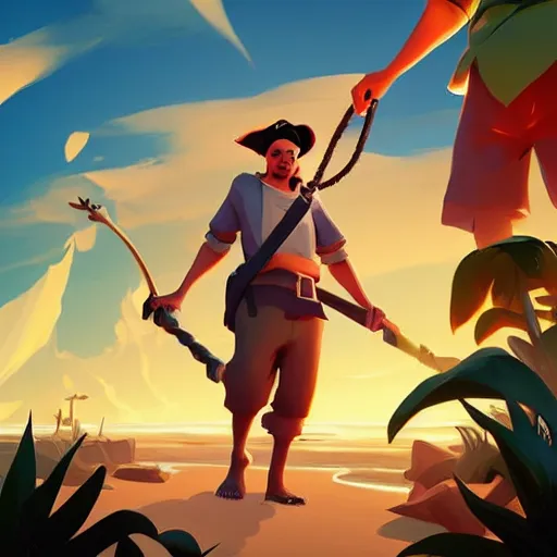 Image similar to painting treasure on sea of thieves game smooth median photoshop filter cutout vector, behance hd by jesper ejsing, by rhads, makoto shinkai and lois van baarle, ilya kuvshinov, rossdraws global illumination