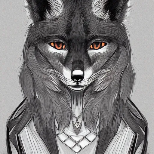 Prompt: anthropomorphic fox bounty hunter, beautiful, detailed symmetrical close up portrait, intricate complexity, in the style of artgerm and ilya kuvshinov, cel shaded