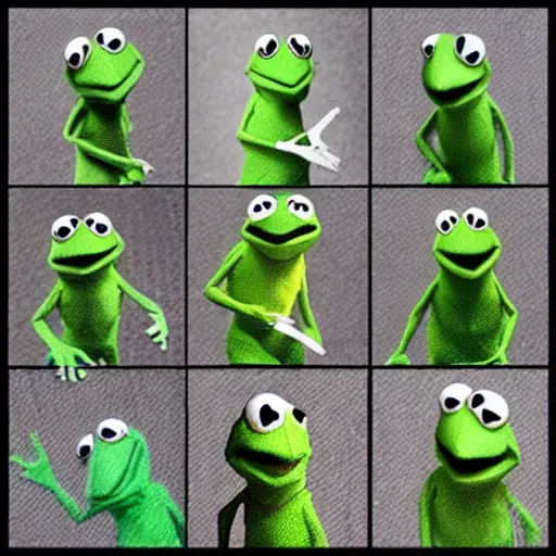 Prompt: “ evolution chart of kermit the frog ”