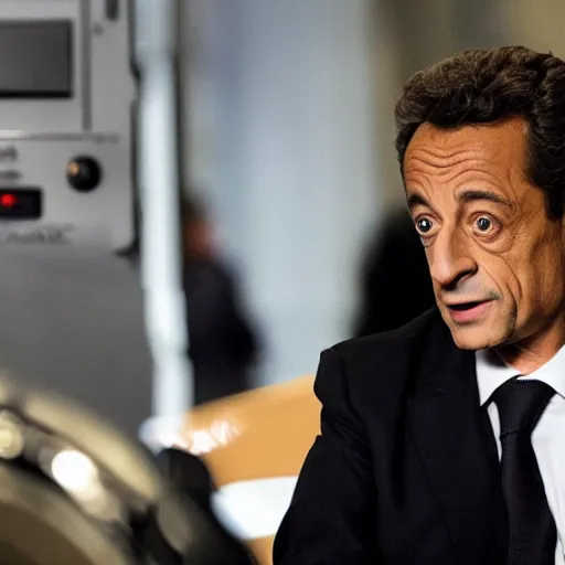 Prompt: Nicolas Sarkozy as Mr Robot