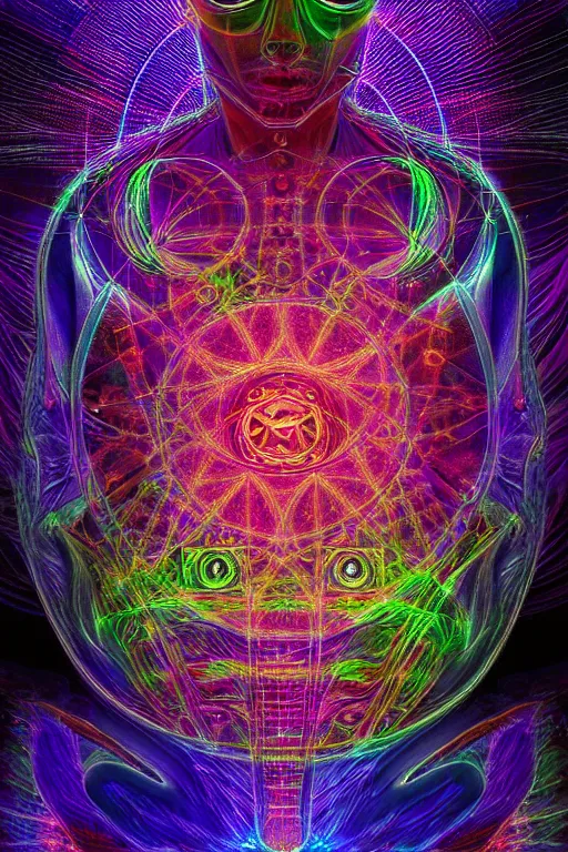 Image similar to Detailed, Electromagnetic Field DMT LSD, realistic, high resolution, detailed reflection, detailed lighting, vivid ultraviolet colors, by Nixeu, by Hannes Bok, by Cameron Gray