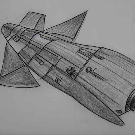 Image similar to pencil drawing of a spaceship on graphed paper, trending on deviantart, high resolution