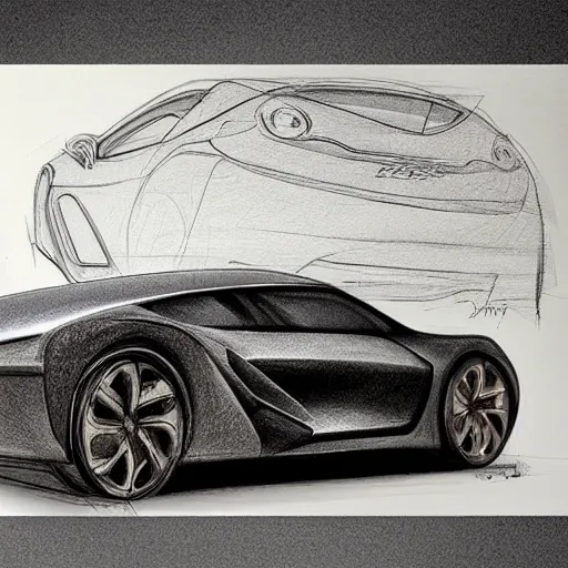 Prompt: apple\'s car to be released in 2027 as sketched by Leonardo davinci. Concept sketch. Full body image