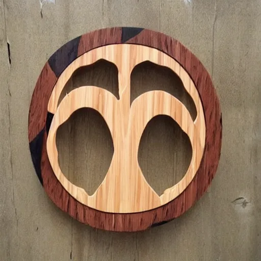 Image similar to a wood masterpiece symbolizing hugging