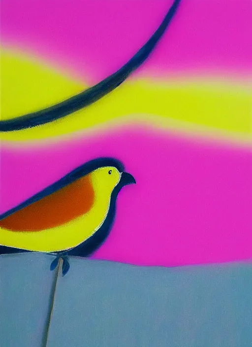 Image similar to a close up of a bird on a pink background, an airbrush painting by ronnie landfield, dribble, lyrical abstraction, airbrush art, ultrafine detail, matte background