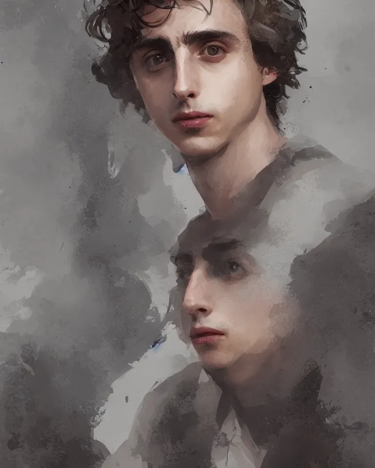 Image similar to portrait of timothy chalamet, artstation, greg rutkowski, 4 k, concept art, matte painting