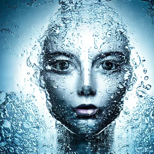 Prompt: water artwork manipulation of a human head, ray tracing, sharp focus, realistic water, long shot